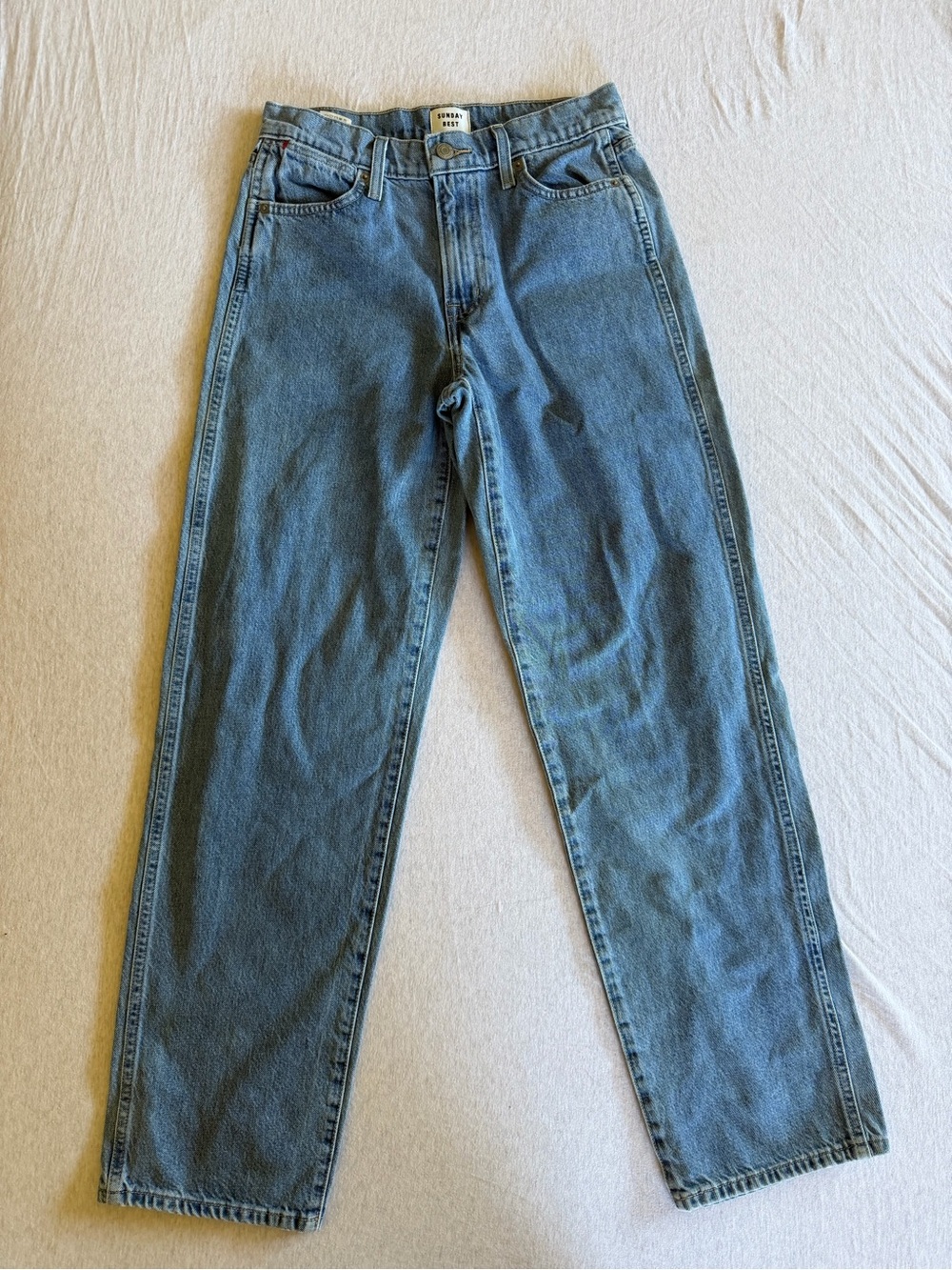 Sunday Best Straight-Leg Jeans in Medium Blue